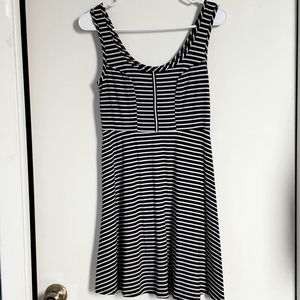 Xhilaration black white striped summer sun dress
